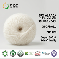OEM/ODM Tejido de Lujo NM13/1 Mezcla de Alpaca 79% Alpaca 19% Nylon 2% Spandex Teñido Ecológico Súper Suave y Amigable con la Piel para Tejer/Ganchillo