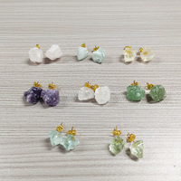 Boucles d'oreilles clous en cristal naturel brut, pierres précieuses irrégulières, énergie curative, bijoux en pierre minérale, cadeau pour femme