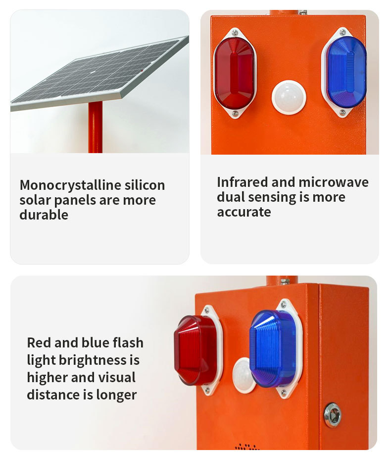 Outdoor Public Farm Solar Alarm System with Detector Detection Wireless App Siren Control ABS Material · image 4