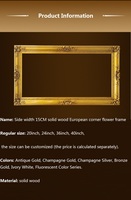 Cadre photo en bois massif, coin doré, fleur, rétro, européen, cadre décoratif pour peinture à l'huile, pour studio photo, miroirs de maison, grand