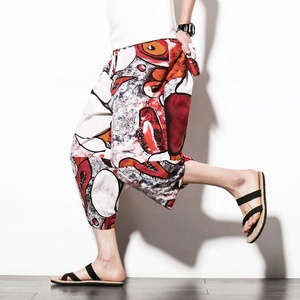 Pantalones Cortos Casuales de Verano para <span class=keywords><strong>Hombre</strong></span>, Pantalones Anchos de Playa, Pantalones con Estampado Floral, Pantalones Holgados de Talla Grande, Estilo Chino - Product Image 3