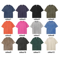 T-shirt vierge en coton épais délavé à l'acide, imprimé personnalisé avec strass, streetwear homme, coupe oversize, imprimé animal, vintage, haute qualité