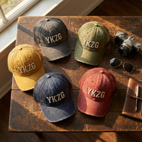 Casquette de baseball tendance 2026 effet vieilli en tissu performant, casquette trucker en maille souple, logo personnalisé, broderie 3D en relief, casquette vintage en coton