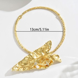 Collar con colgante de hoja de plátano dorado, gargantilla de aleación de zinc para mujer, joyería de fiesta XL5719 - Product Image 4