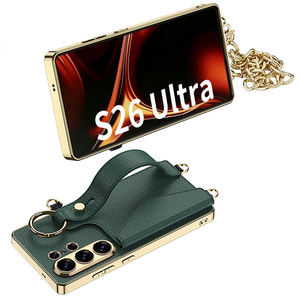 Suitable for Samsung S26ultra phone case, wristband, <b>chain</b>, women's high-value card bag, wallet, leather case, hanging <b>rope</b> - Product Image 5
