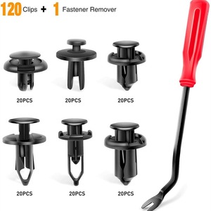 Clips de fixation pour voiture, 120 pièces, 6 tailles, attaches en plastique pour pare-chocs et garde-boue, avec outil de retrait - Product Image 1