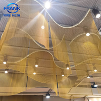 Voilage métallique décoratif personnalisé en maille de chaîne en alliage d'aluminium, tissé pour plafond, mur, cloison, couleur sur mesure
