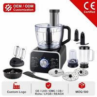Logo Kustom OEM Grosir Pengolah Makanan 820-1100W Blender Mangkuk 3.2L Penggiling Pengocok Pemeras Jeruk 3-Kecepatan Pulse CE CB LFGB