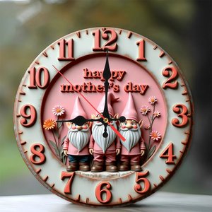 Round Wooden Wall <b>Clock</b> 25x25Cm Silent Non Ticking Villa Living Room Decoration <b>Clock</b> - Product Image 1