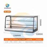 Comptoir Commercial Europe, couleur grise, verre Transparent, Table, chauffage électrique, réchauffement des aliments, vitrine