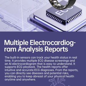 Anillo Inteligente con Monitor de <span class=keywords><strong>Apnea</strong></span> del Sueño, Anillo Inteligente de Salud con ECG de Alta Calidad, Anillo Inteligente con Monitor de Temperatura Corporal y Frecuencia Cardíaca para Hombres y Mujeres - Product Image 4