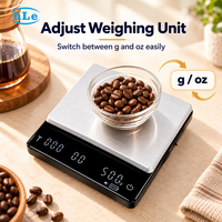 Timbangan Kopi Digital dengan Timer 0.1g Presisi Tinggi Timbangan Espresso Tipe-C Isi Ulang Timbangan Dapur Makanan