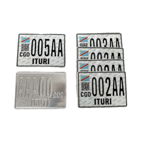 Plaques d'immatriculation de moto en aluminium personnalisées avec finition brillante et 1mm d'épaisseur taille 22*16 populaire au Congo pour la décoration