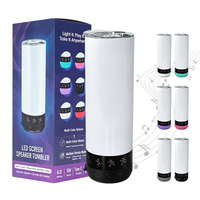 Nouveau style – Gobelet musical isotherme en acier inoxydable 304 de 20 oz, vierge pour sublimation, avec haut-parleur LED sans fil intelligent – Idéal comme cadeau