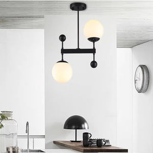 Lampes suspendues modernes en forme de <span class=keywords><strong>boule</strong></span> de verre dorée, style nordique minimaliste, en fer, LED, luminaires suspendus, éclairage de décoration intérieure - Product Image 2