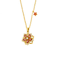 Chaîne en acier inoxydable Meizu pour femme, motif fleur de Bauhinia rotative à 360°, zircon, style bambou, pour influenceuses transfrontalières (trois régions)