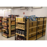 Étagère en bois d'acier laminé à froid, 5 pièces, étagère de supermarché, étiquettes personnalisées, étagère en Gondola