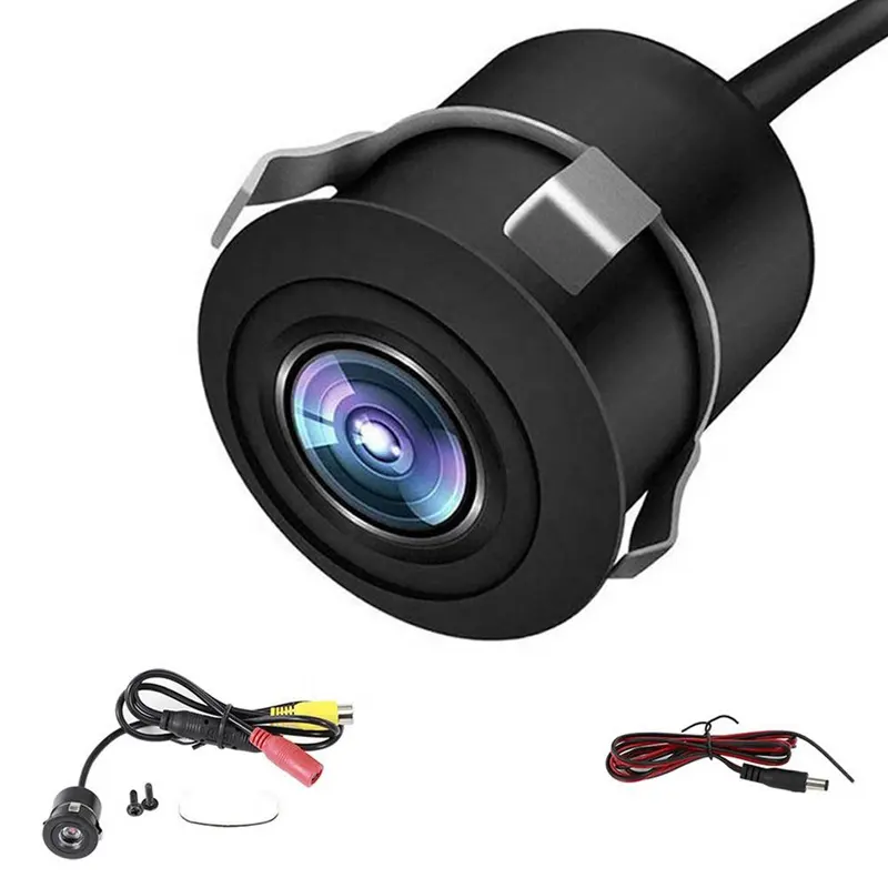 Round 18.5 mm Hole Car Vehicle Rearview Front Side View Rear View Camera With Mirror Image Parking Line Convert Line Waterproof