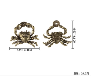 Đồng cũ cua đồ trang trí cua cua nhỏ Mặt dây chuyền chìa khóa mặt dây chuyền thủ công kim loại - Product Image 2