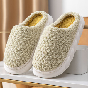 Pantofole invernali calde con plateau <span class=keywords><strong>donna</strong></span> uomo coppie al coperto scarpe pelose casa antiscivolo peluche spessa suola morbida <span class=keywords><strong>calzature</strong></span> Comfort per la casa - Product Image 3