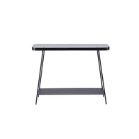 Nordique 2 niveaux noir métal rectangulaire Console verre café Console Table décoration maison Mesas De Centr Draht Tisch