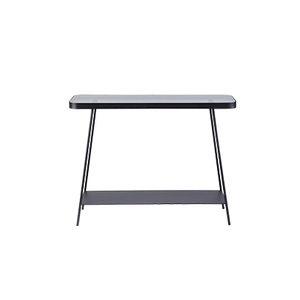 Nordique 2 niveaux noir métal <span class=keywords><strong>rectangulaire</strong></span> <span class=keywords><strong>Console</strong></span> verre café <span class=keywords><strong>Console</strong></span> Table décoration maison Mesas De Centr Draht Tisch - Product Image 3