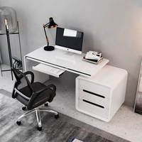 Bureau d'ordinateur, table d'angle pour PC avec bibliothèque, bureaux de bureau, 3 tiroirs, bureau d'étude pour la maison, table d'écriture