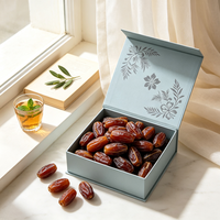 Boîte de dattes Medjool écologiques avec logo personnalisé, emballage cadeau de luxe en papier rigide durable pour le Ramadan