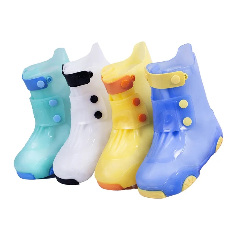 2024 neue KIDS 4 Farben RAIN Stiefel WASSERDICHTE SCHUHE decken Kinder Regens tiefel Zubehör