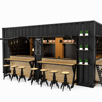Maison conteneur préfabriquée pliable en acier, modulaire, en kit, pour café, bar, restaurant, centre commercial