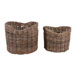 Round Woven Rattan Storage <b>Basket</b> Set Modern Decorative <b>Baskets</b> <b>for</b> <b>Shelf</b> and Home Organization - Product Image 6