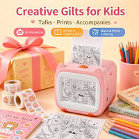 V9 Cadeaux créatifs pour enfants : Imprimante d'autocollants IA portable de poche, rechargeable, Wi-Fi, thermique et mini, avec fonction d'impression de messages.