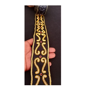 คุณภาพสูงทำด้วยมือขอบกว้างลูกปัดลูกไม้ปักขอบตกแต่งสำหรับชุดสวมใส่ในงานปาร์ตี้ที่ยอดเยี่ยมสำหรับ - Product Image 1