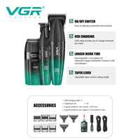 Kit de coupe de cheveux électrique transfrontalier VGR640 pour hommes, avec accessoire de décoloration de qualité salon, tondeuse rechargeable à lames en alliage de titane