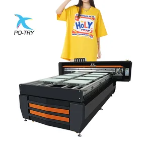 POTRY 8/16/24 Stations A3 A4 Clothes T Shirt Digital Printing Flatbed Direct to Garment Multifunctional DTG Printer