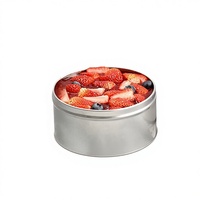 Boîte en fer blanc de qualité alimentaire pour gâteau aux fraises, biscuits, emballage porte-bonheur, petite boîte en fer blanc