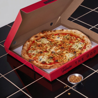   Boîte à pizza certifiée sans PFAS, 8-18 pouces, emballage rigide en carton ondulé pour QSR, logo de marque personnalisé, recyclable, prêt à être expédié (DDP)