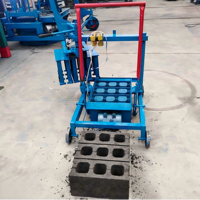 Machine manuelle de fabrication de blocs de béton, de pavés, de briques creuses et de briques de route avec pompe, moteur, boîte de vitesses et roulement