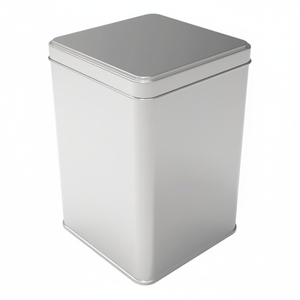 Kontensan L479 Lata Cuadrada de Metal de 1 Litro para Té, Café y Bebidas Calientes, 87x87xH125 mm, Tapa Deslizante - Product Image 2