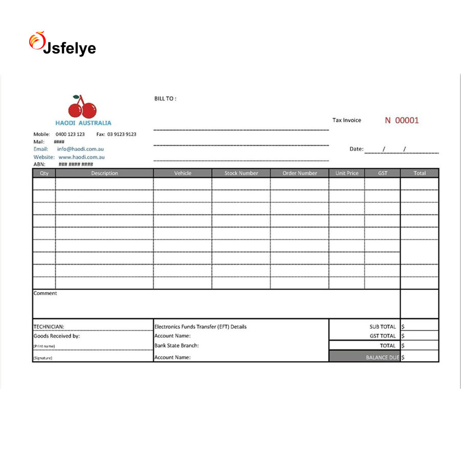 A4, индивидуальная печать, дубликат, безкарбоновая Цитата/налог-счет-книжка, бесплатный дизайн