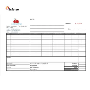 A4 Customised Printed Duplicate Carbonless QUOTE/Tax INVOICE Book Free Design