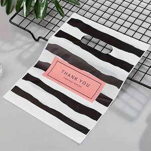 Custom Clothes Packaging Durable Plastic Custom Printing Logo Handle Merchandise Shopping Bag