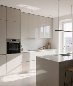 Custom Kitchen Island <b>Cabinet</b> Set Supplier Full Modular Modern Wood Furniture Kitchen <b>Cabinet</b> Melamine <b>Wall</b> Panels - Product Image 3