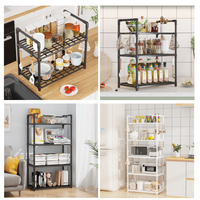 Étagères de rangement de cuisine multi-niveaux, organisateur de micro-ondes, étagères mobiles du sol au plafond, organisateur de casseroles