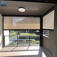 Persiana Exterior Resistente al Viento y a la Lluvia, Pantalla Lateral para Pérgola, Persiana Enrollable con Cierre de Cremallera