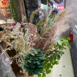 SMOOTH Otoño Boho Natural Artificial Pampas Foxtail Grass Row Decoración para Pasillo de Boda al Aire Libre Guirnalda de Flores de Vegetación Silvestre - Product Image 5