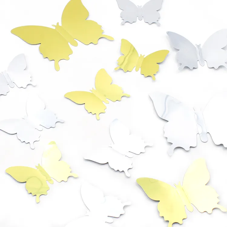 Butterfly Stickers 3D Butterfly Room Decor Stickers DIY Removable With Mirror Home Kids Decoration Art Wall Decals Various Good