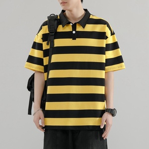 Polo à rayures contrastées pour hommes-Combinaison de couleurs vives avec coton de qualité supérieure, idéal pour le golf, les sorties et les déclarations de mode - Product Image 5