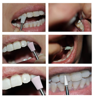 Kit de Pulido Específico para Zirconia Eléctrica para Técnicos Dentales, Incluye Herramientas Impregnadas de Diamante, Bloque de Zirconia con Certificación CE