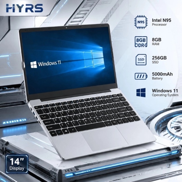 14 Inch Laptop Intel N95 8GB RAM 256GB SSD Windows 11 Portable Ultrabook Business Office Student Daily Gaming Notebook Computer